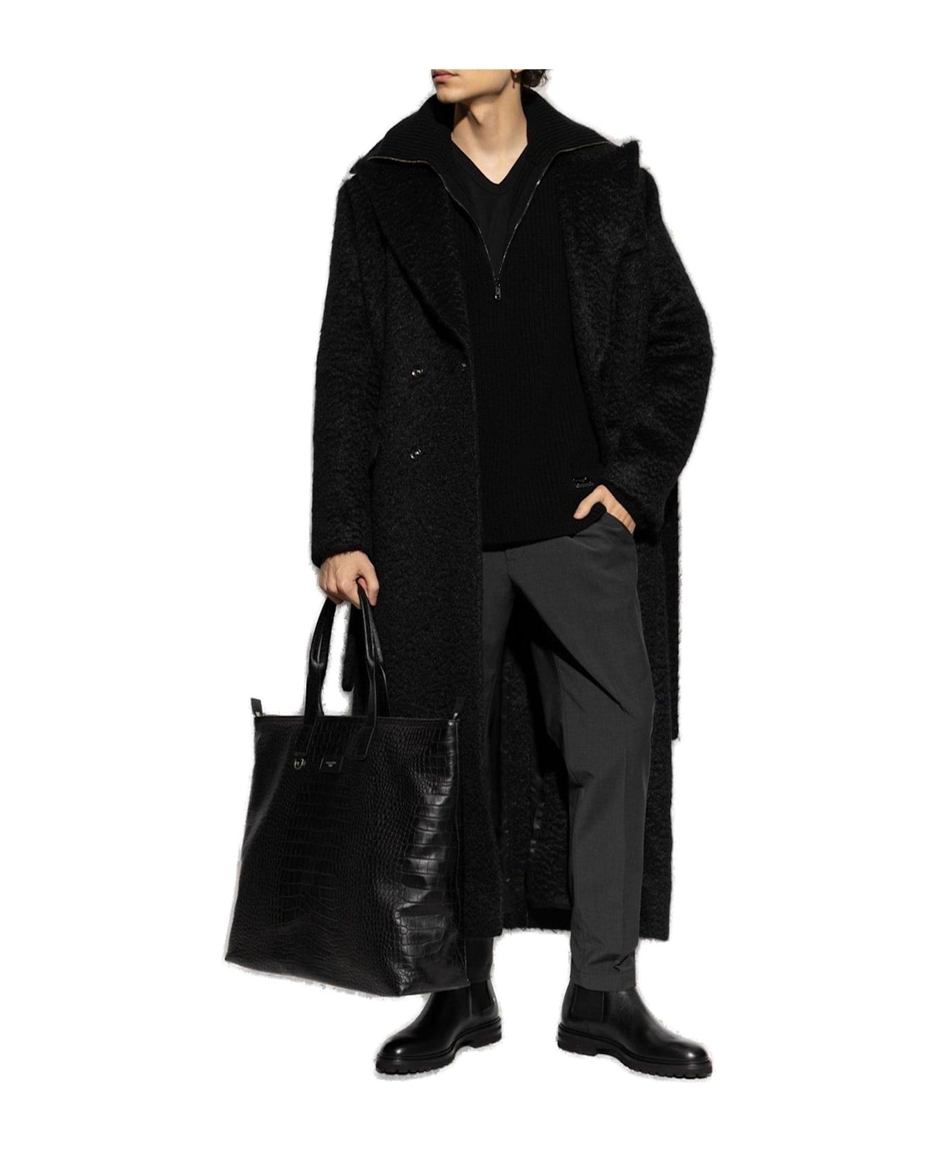 Logo Tag Half-zipped Cardigan - 4