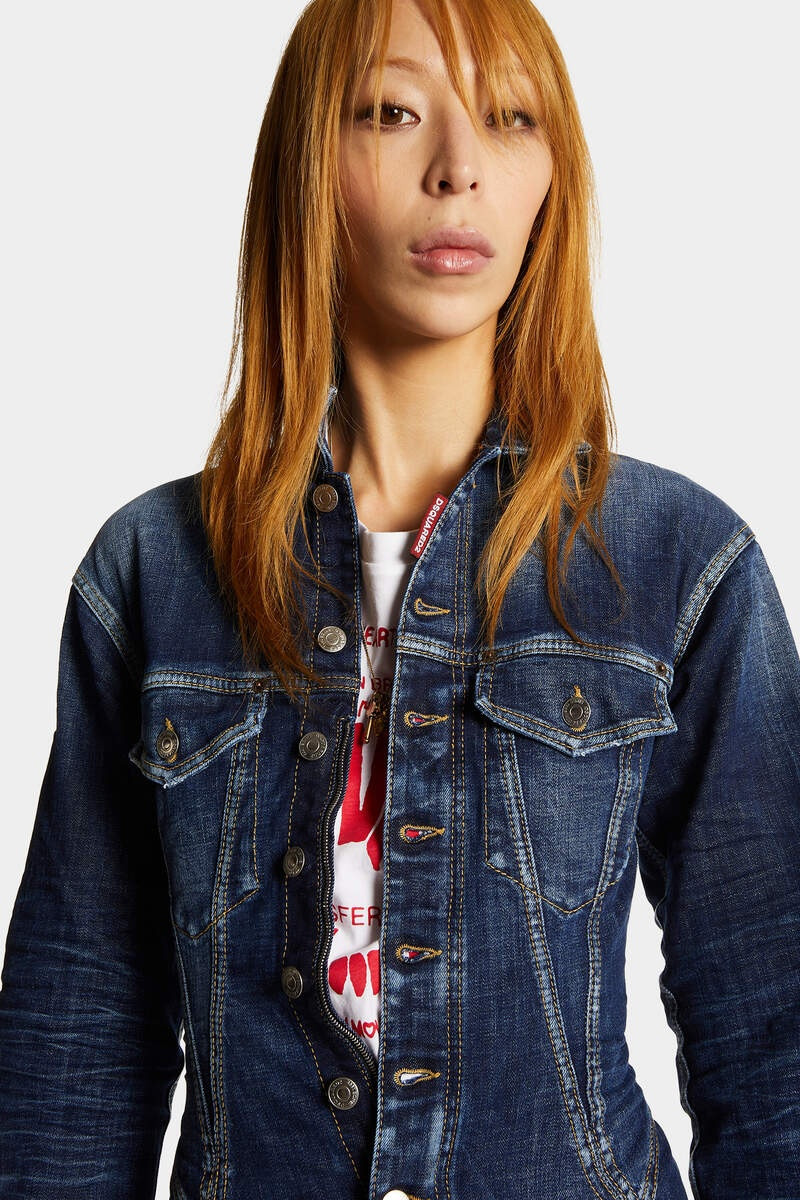 DARK EASY WASH DENIM BUSTIER DRESS 5