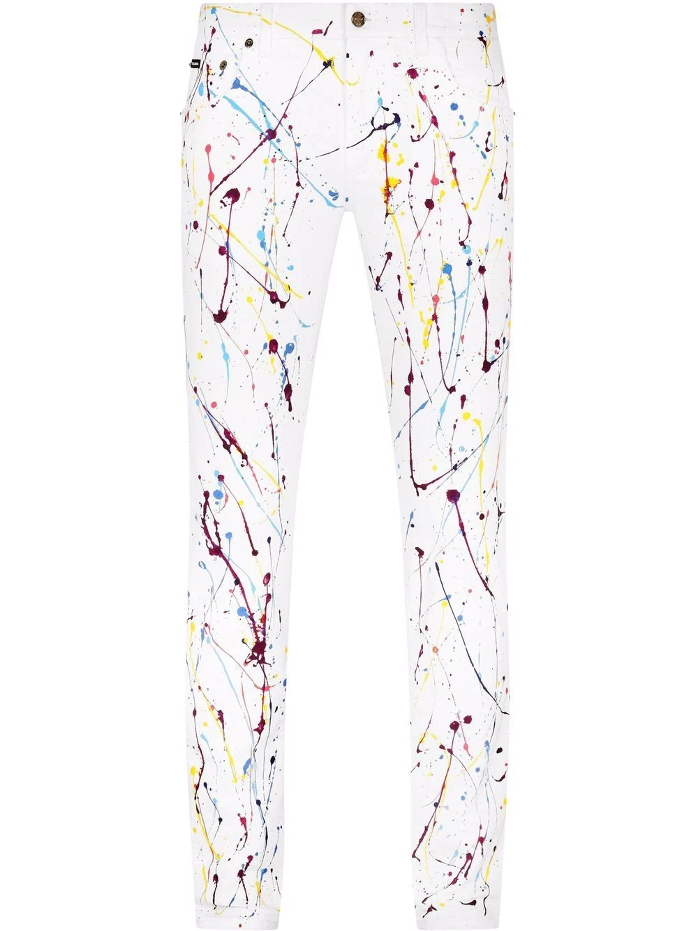 paint-splatter detail skinny jeans - 1