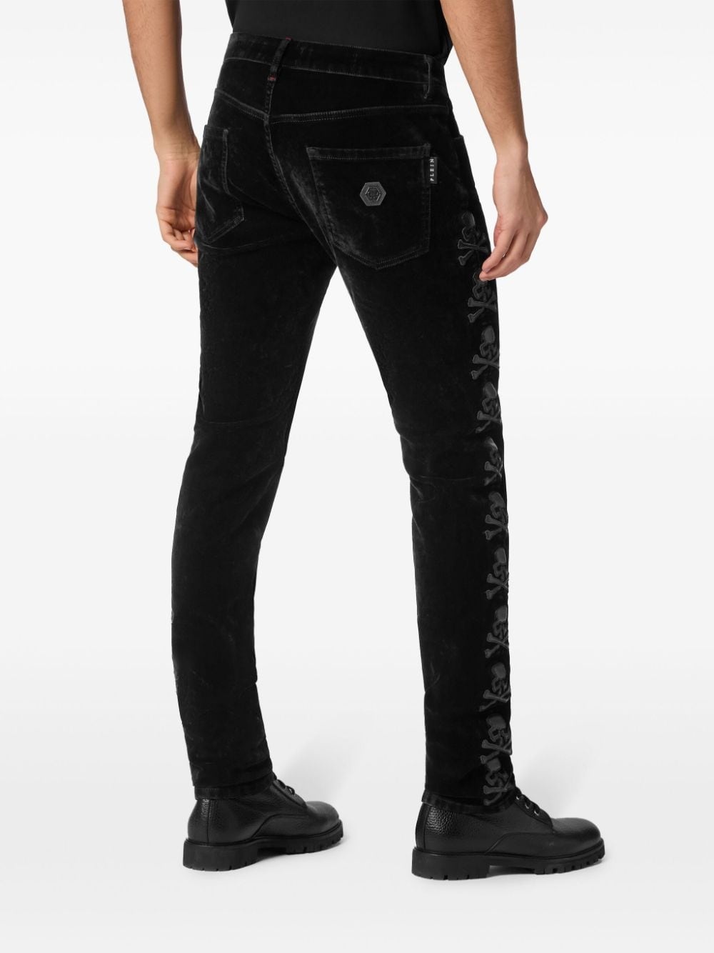 Skull mid-rise slim jeans - 4