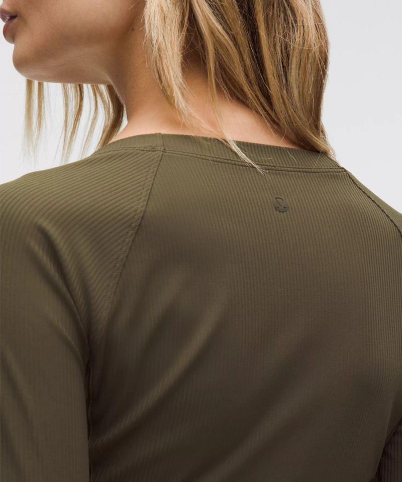 All Aligned Ribbed Long-Sleeve Midi Dress 4