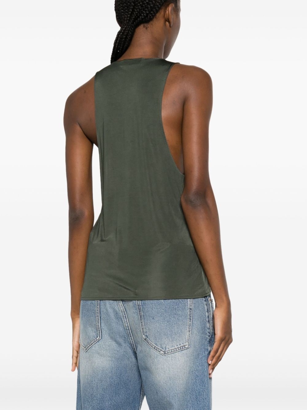 plunging U-neck sleeveless top - 4