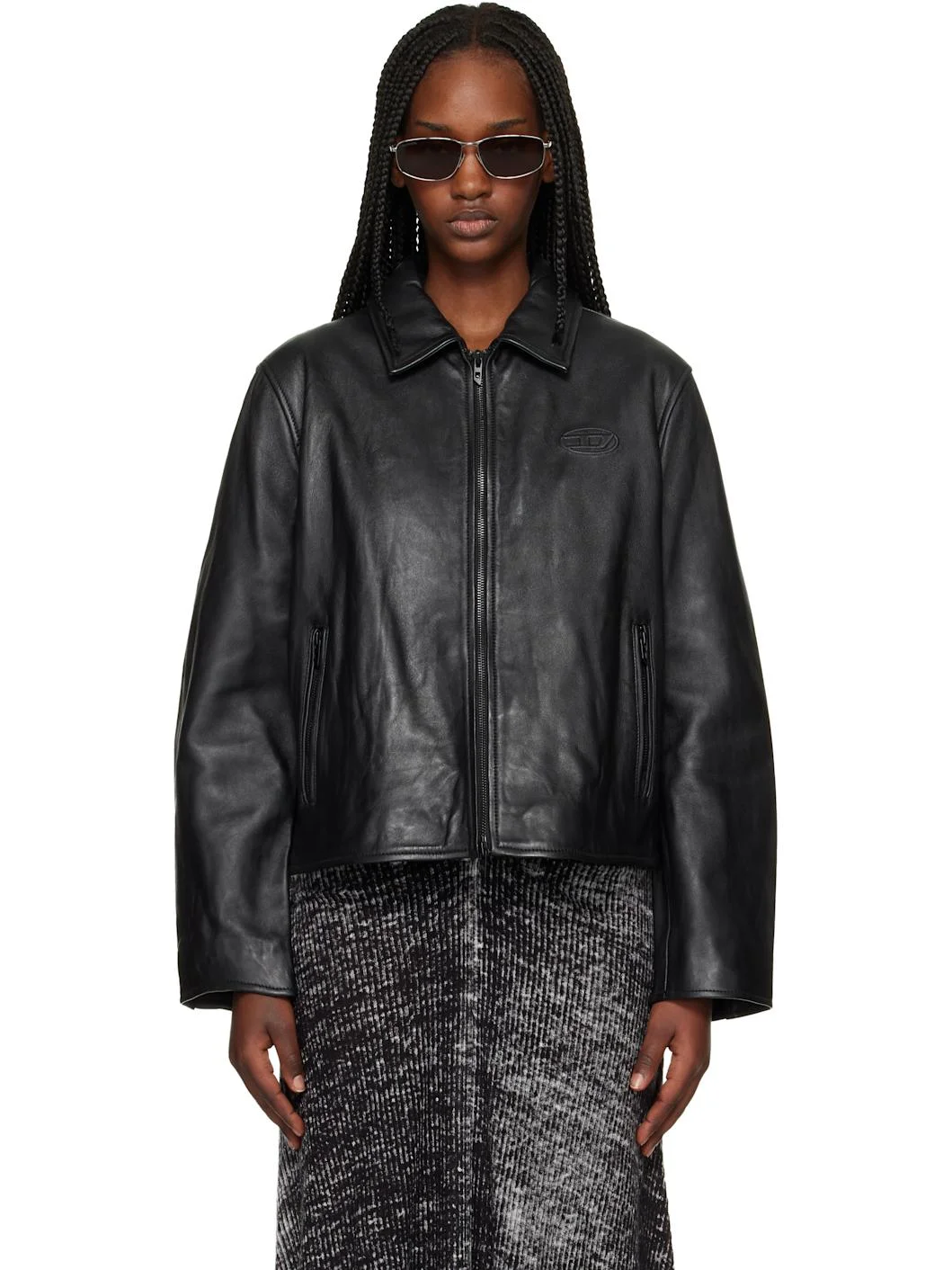 Black L-Amar-Fem-S2 Leather Jacket - 1