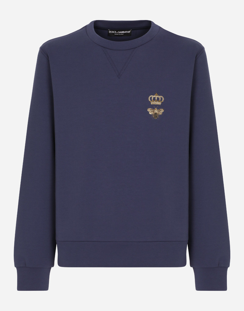 Cotton jersey sweatshirt with embroidery 1