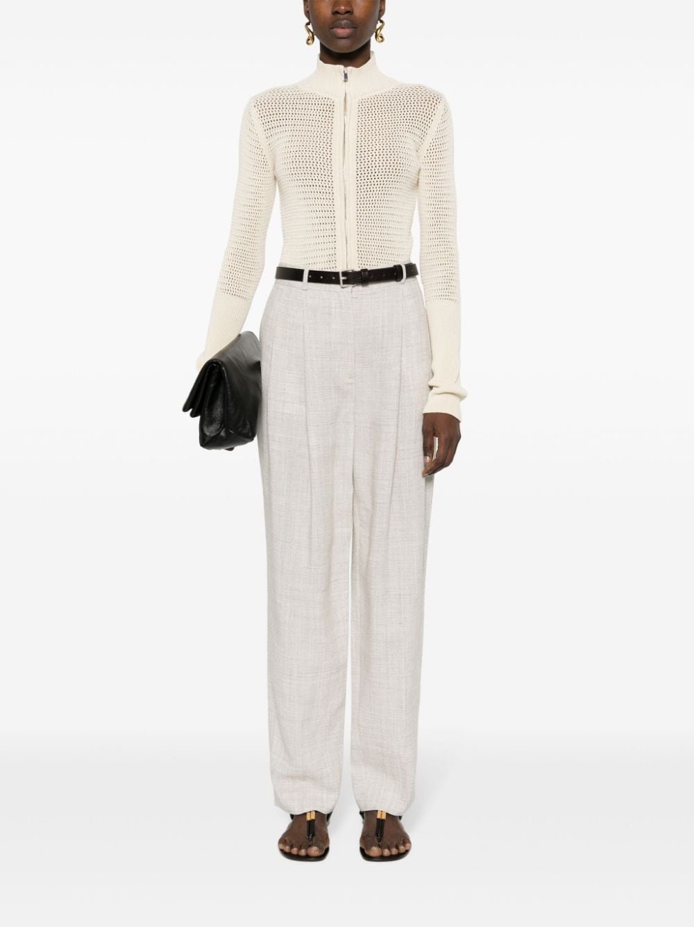 double-pleat straight-leg trousers - 2