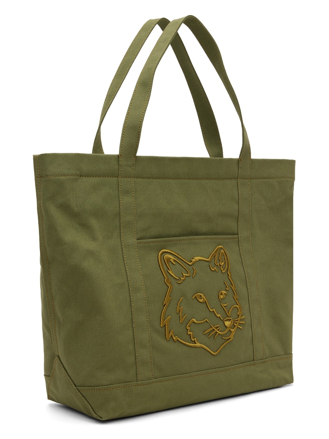 Khaki Fox Head Large Tote - 2