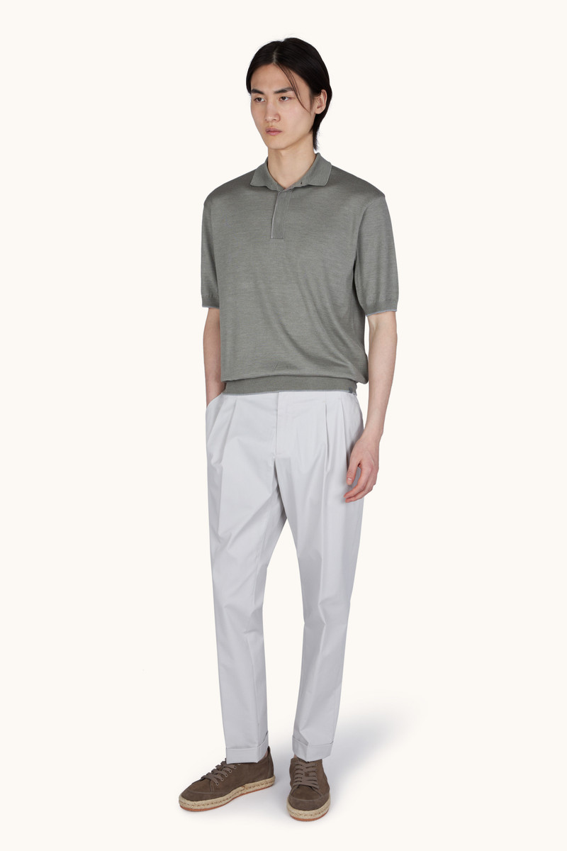 WOOL AND SILK POLO WITH SUEDE DETAILS 2
