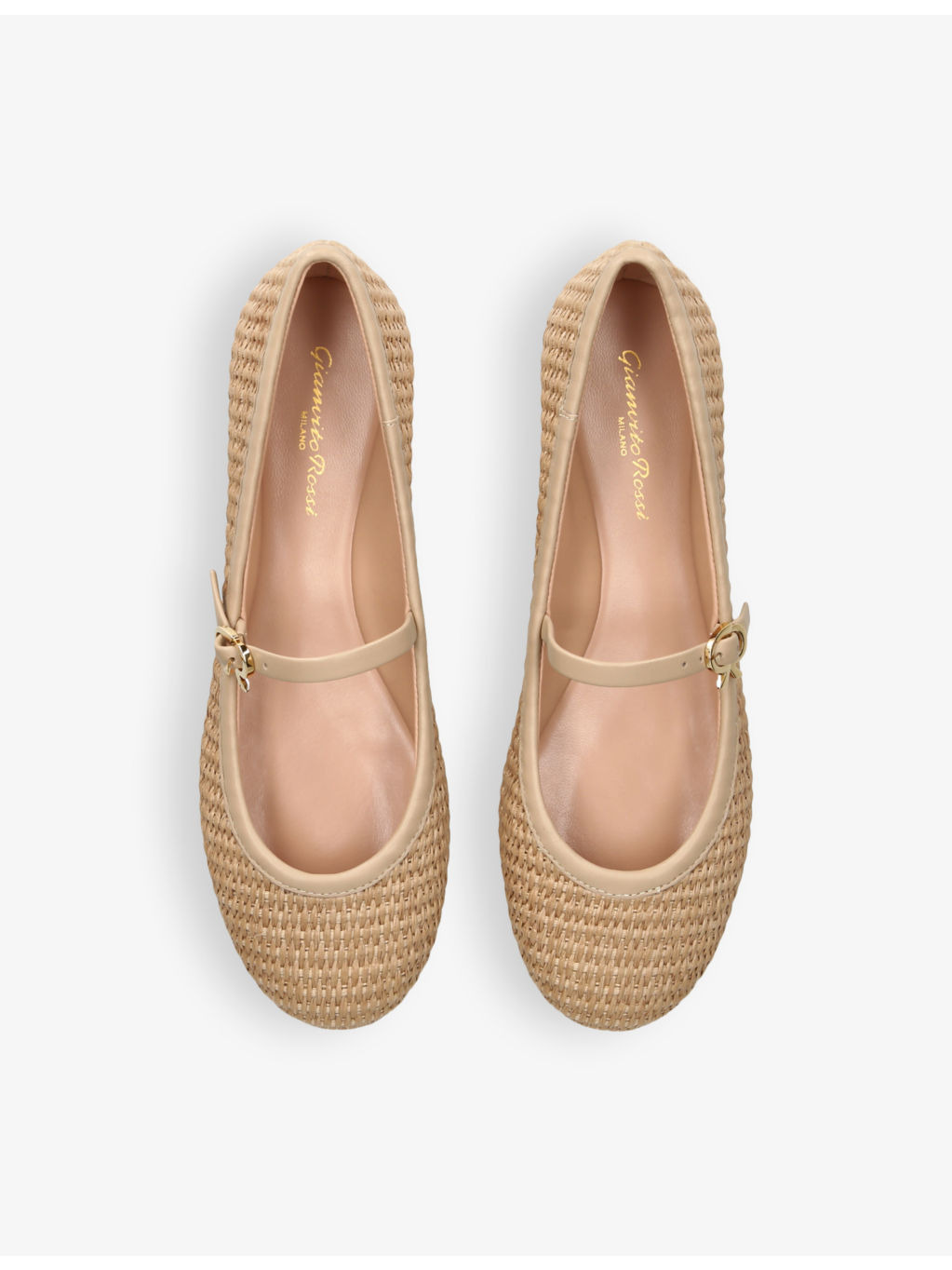 Carla ribbon-buckle raffia flats - 2