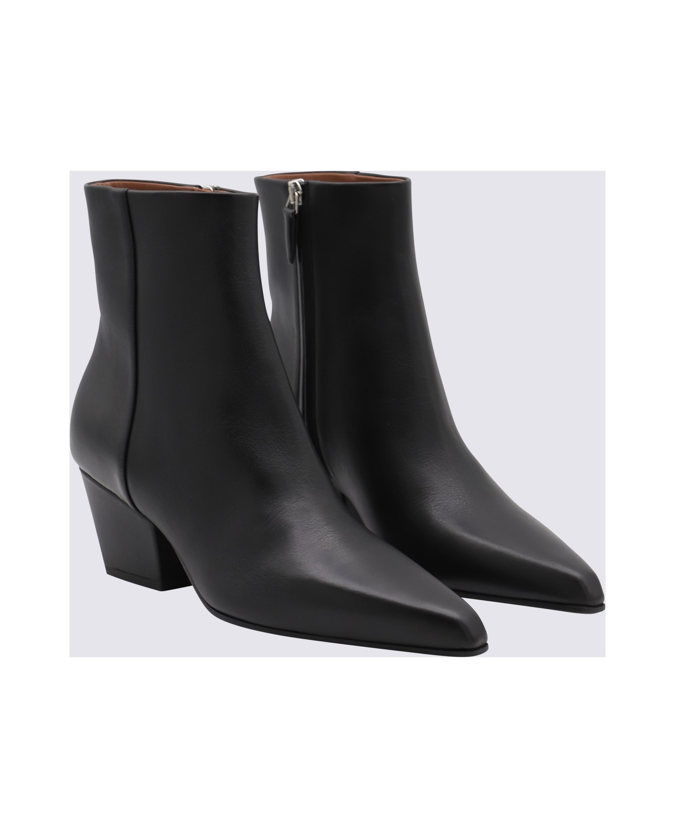 Black Leather Jane Boots - 2