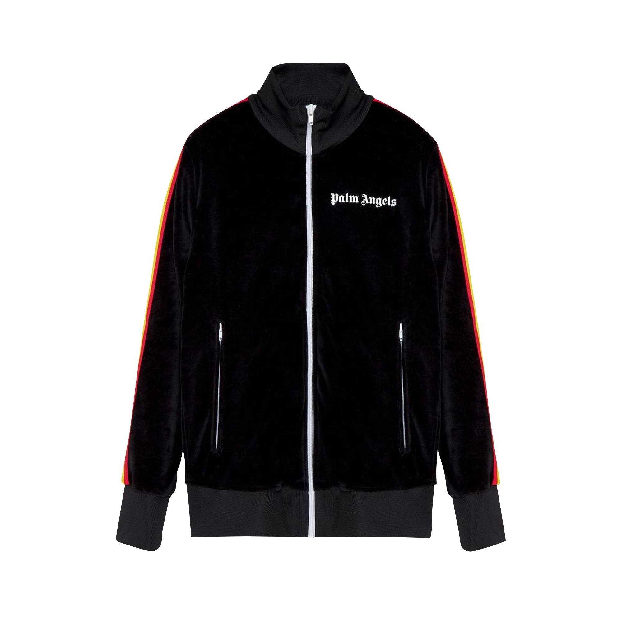 Palm Angels PA Rainbow Chenille Track Jacket 'Black' - 1
