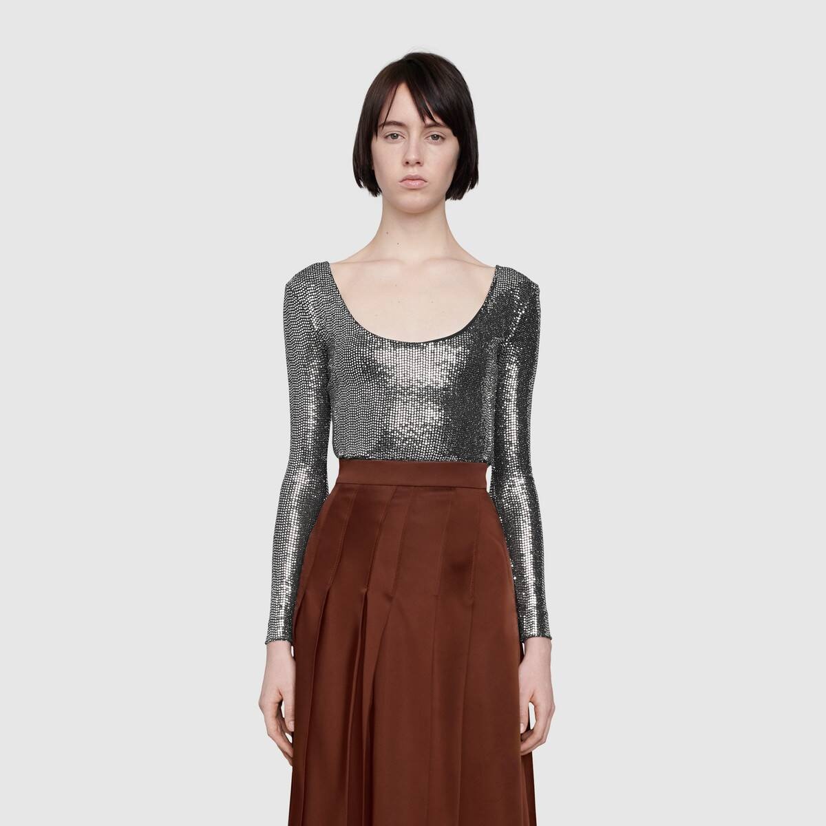 Metallic dotted jersey bodysuit - 3