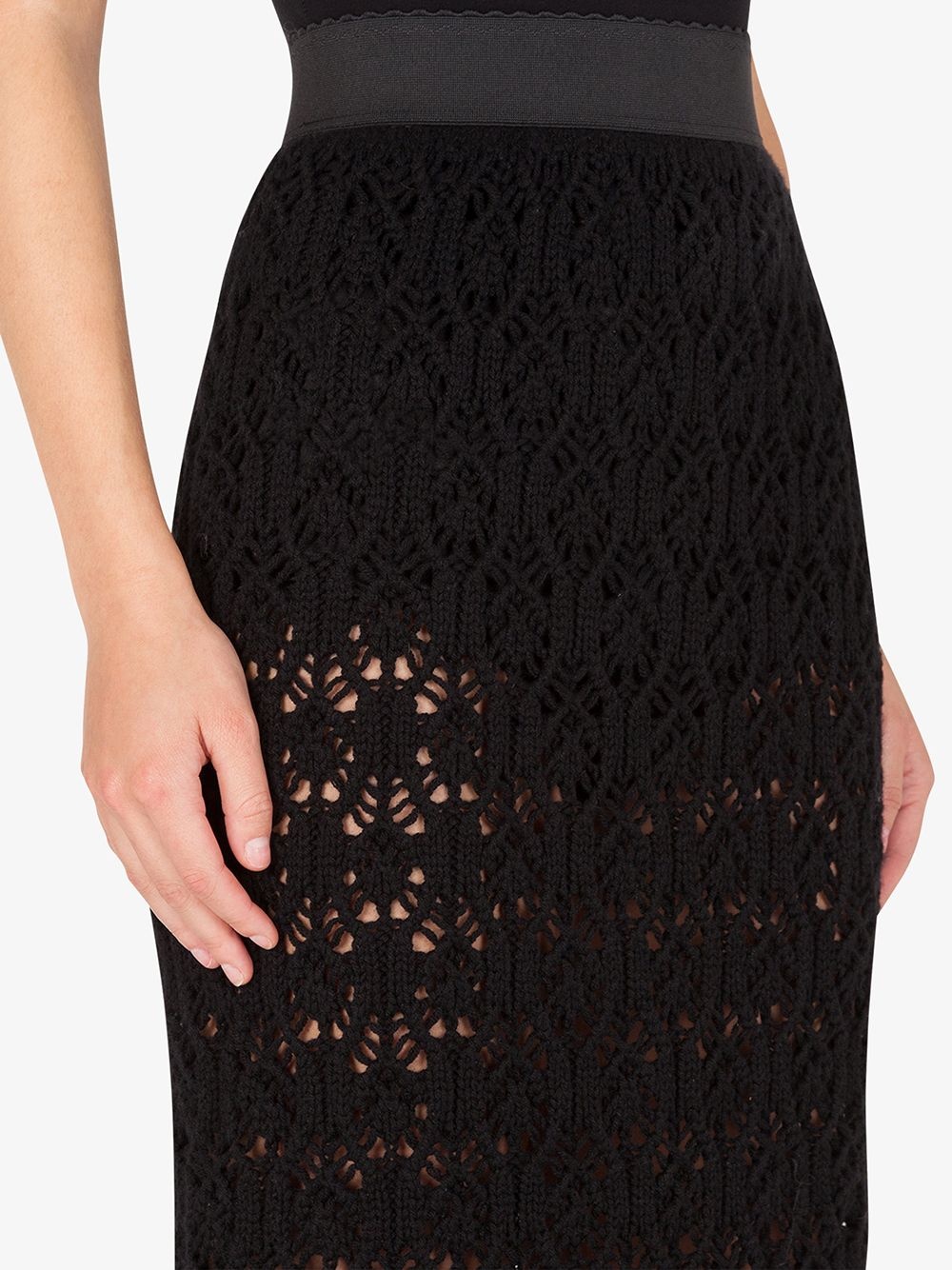 lace-effect pencil skirt - 5