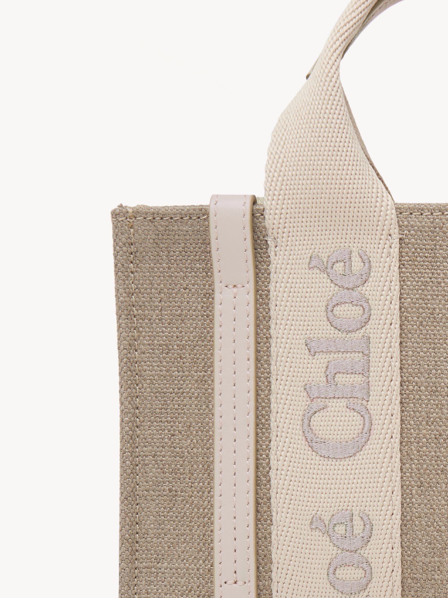 MINI WOODY TOTE BAG IN LINEN - 5