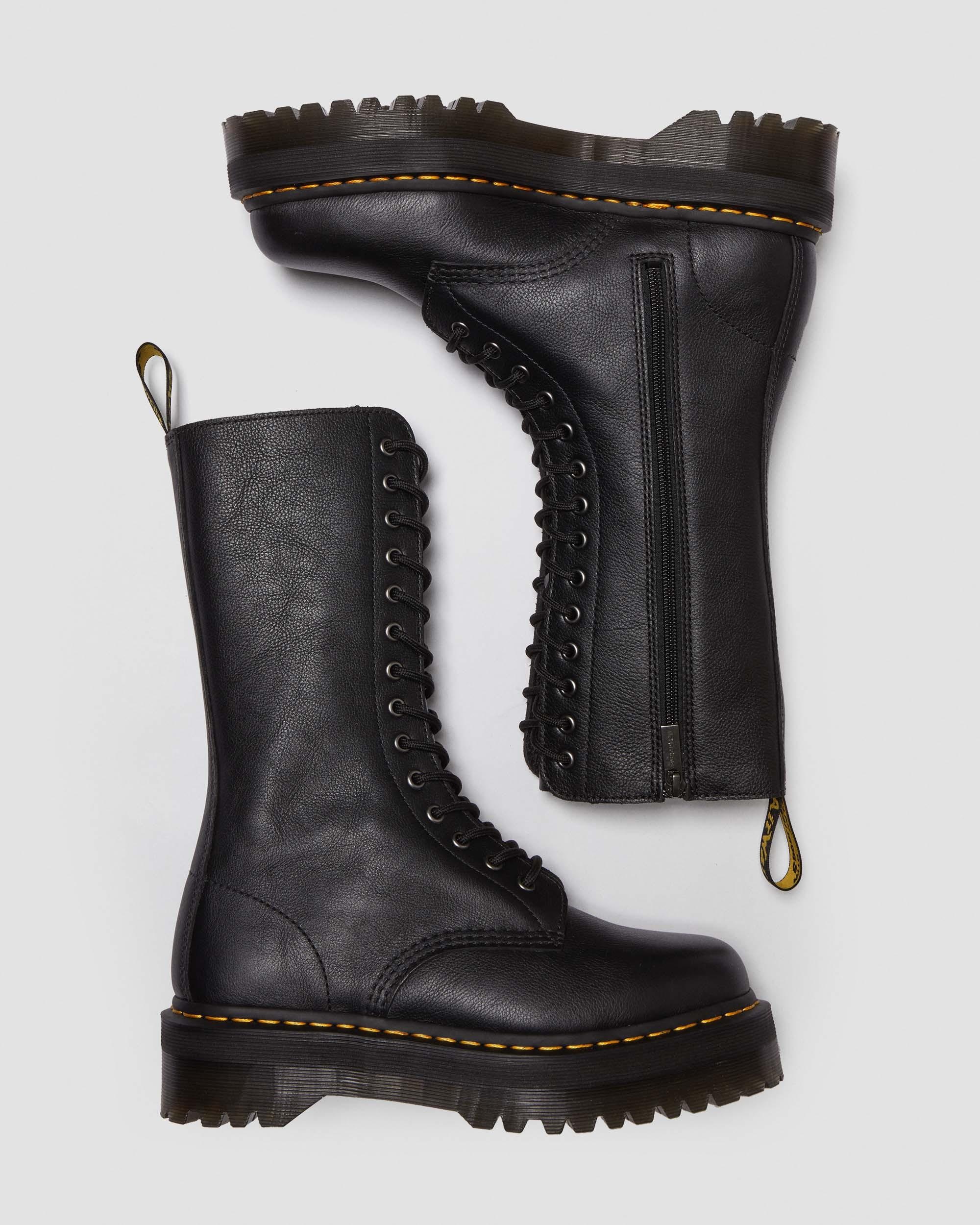 1B99 Pisa Leather Mid Calf Lace Up Boots - 2