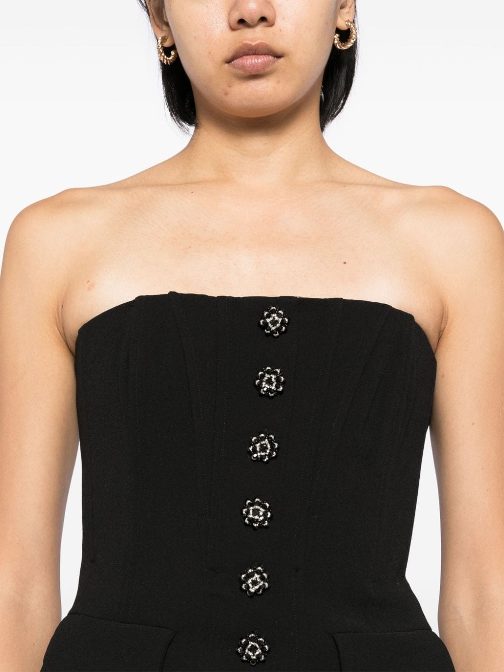 bandeau crepe jumpsuit - 5