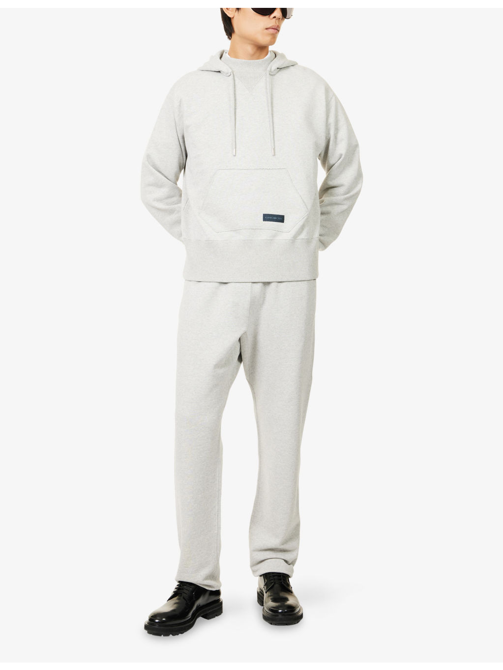 Double-Collar Logo-Patch Cotton-Jersey Hoody - 2