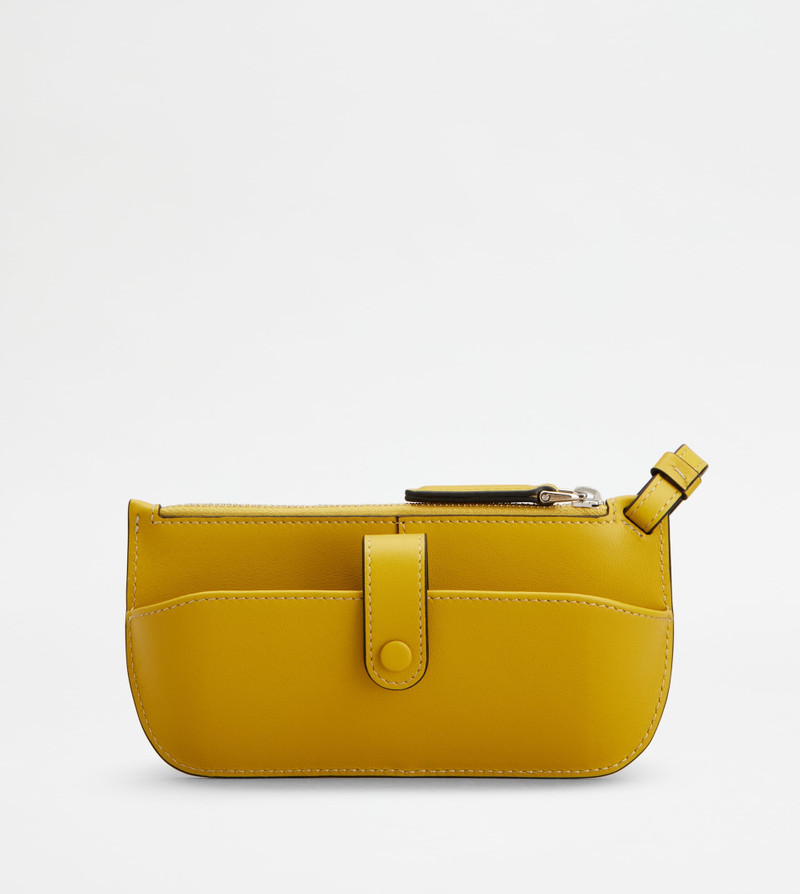 SUNGLASSES CASE IN LEATHER - YELLOW 1