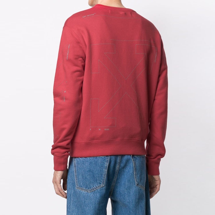 Off-White Arrow Pattern Printing Pullover Red OMBA025E19E300032091 - 3