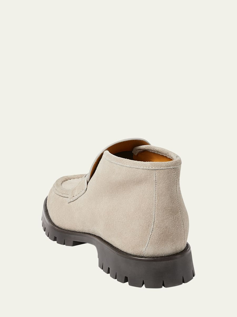 GUCCI Men's Sylke Suede Bit Lug-Sole Chukka Boots outlook