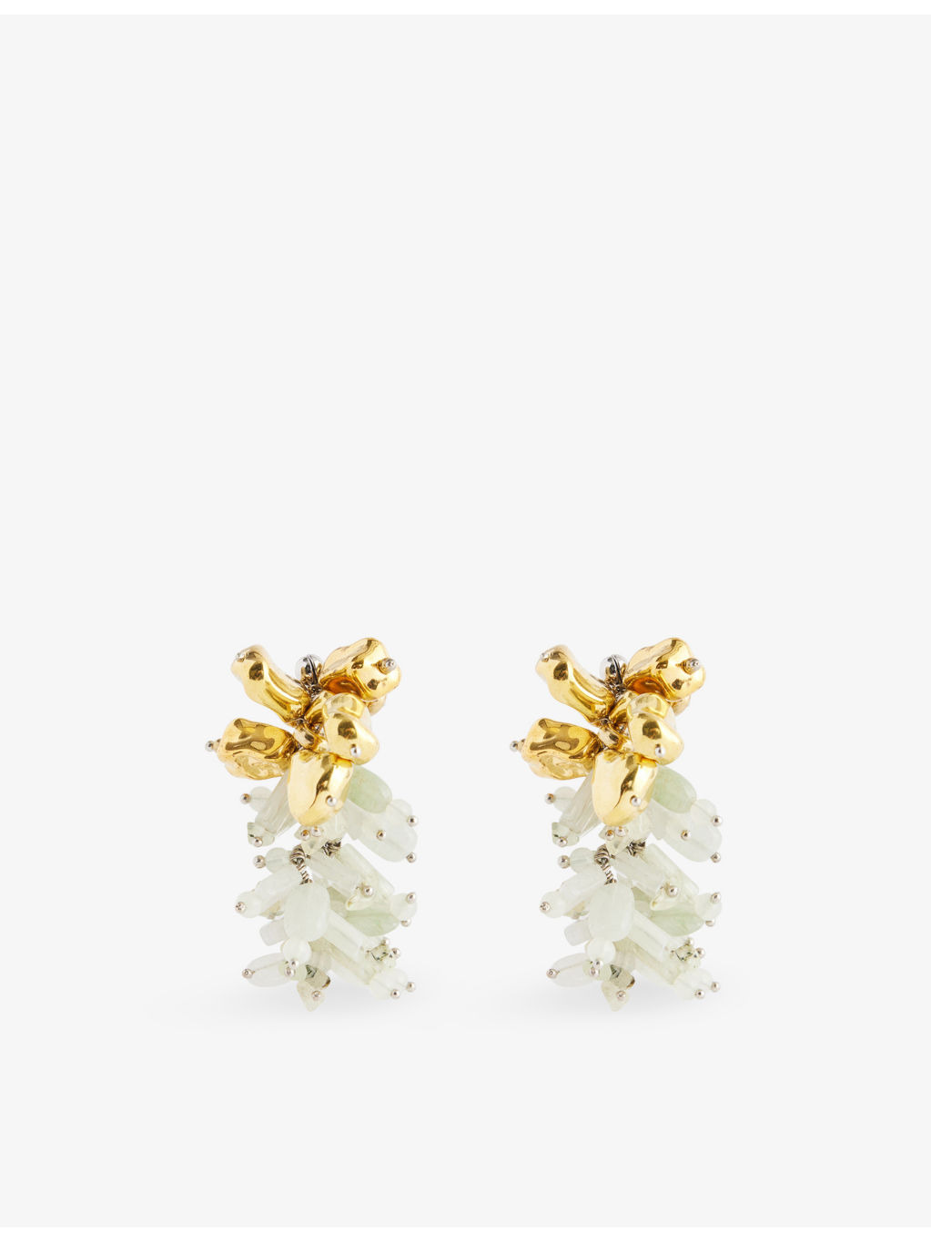 Pastel Semi-Precious Stone And Brass Earrings - 1
