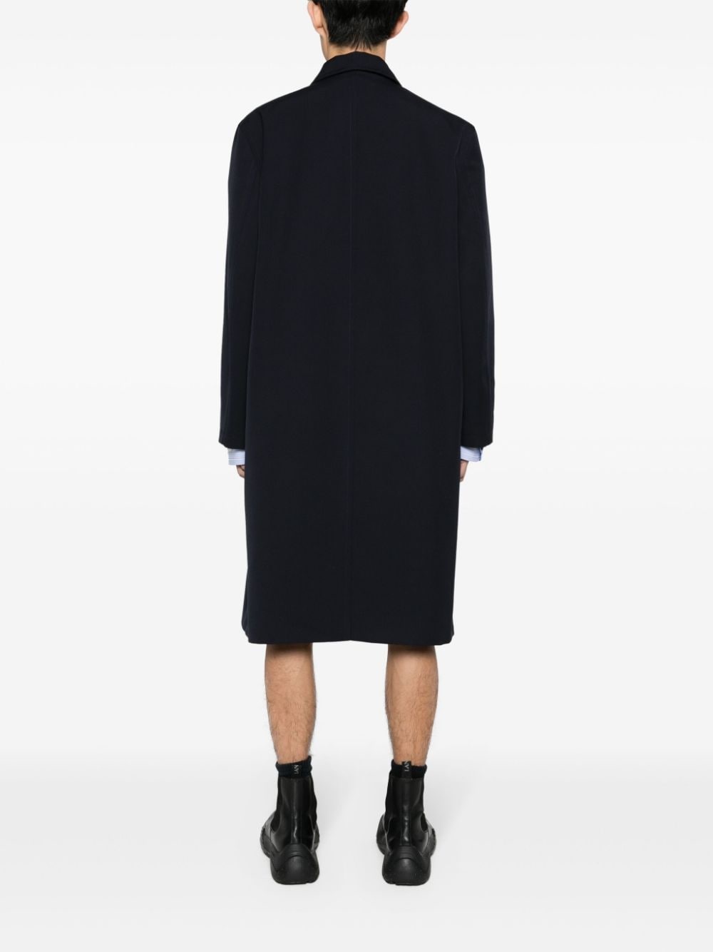 single-breasted gabardine wool coat - 4