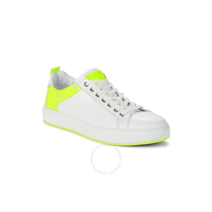MCM Neon-Trimmed Leather Sneakers - 2