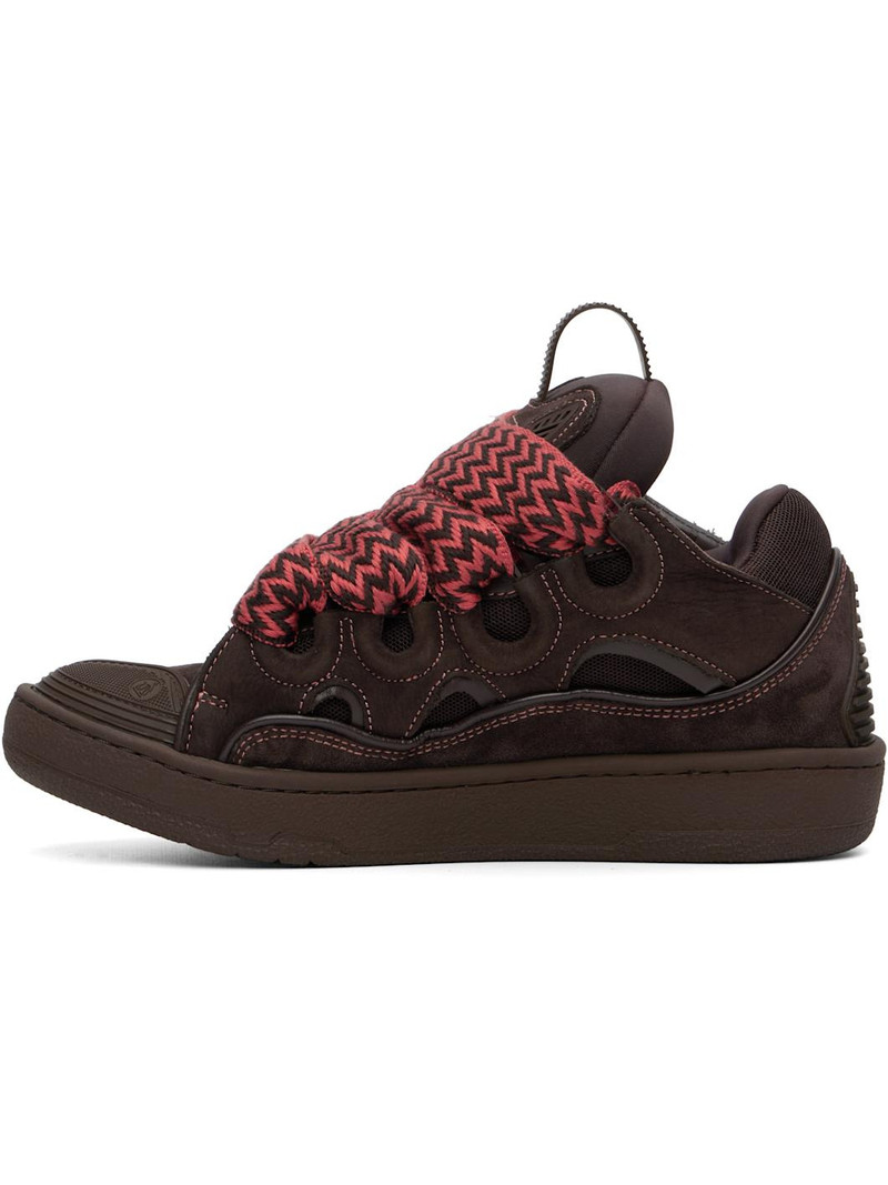 Lanvin Brown Curb Leather Sneakers outlook
