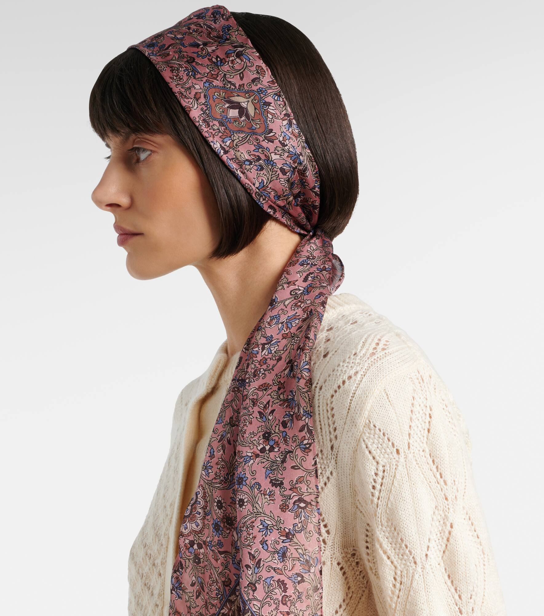 Paisley silk charmeuse scarf - 6