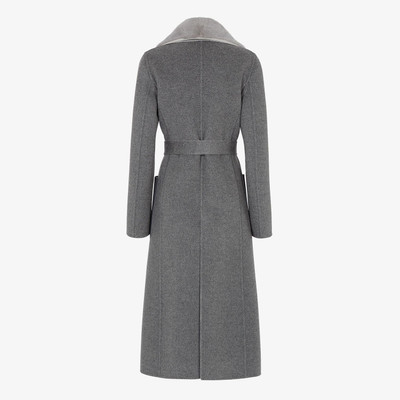 FENDI Gray double-sided cashmere coat outlook