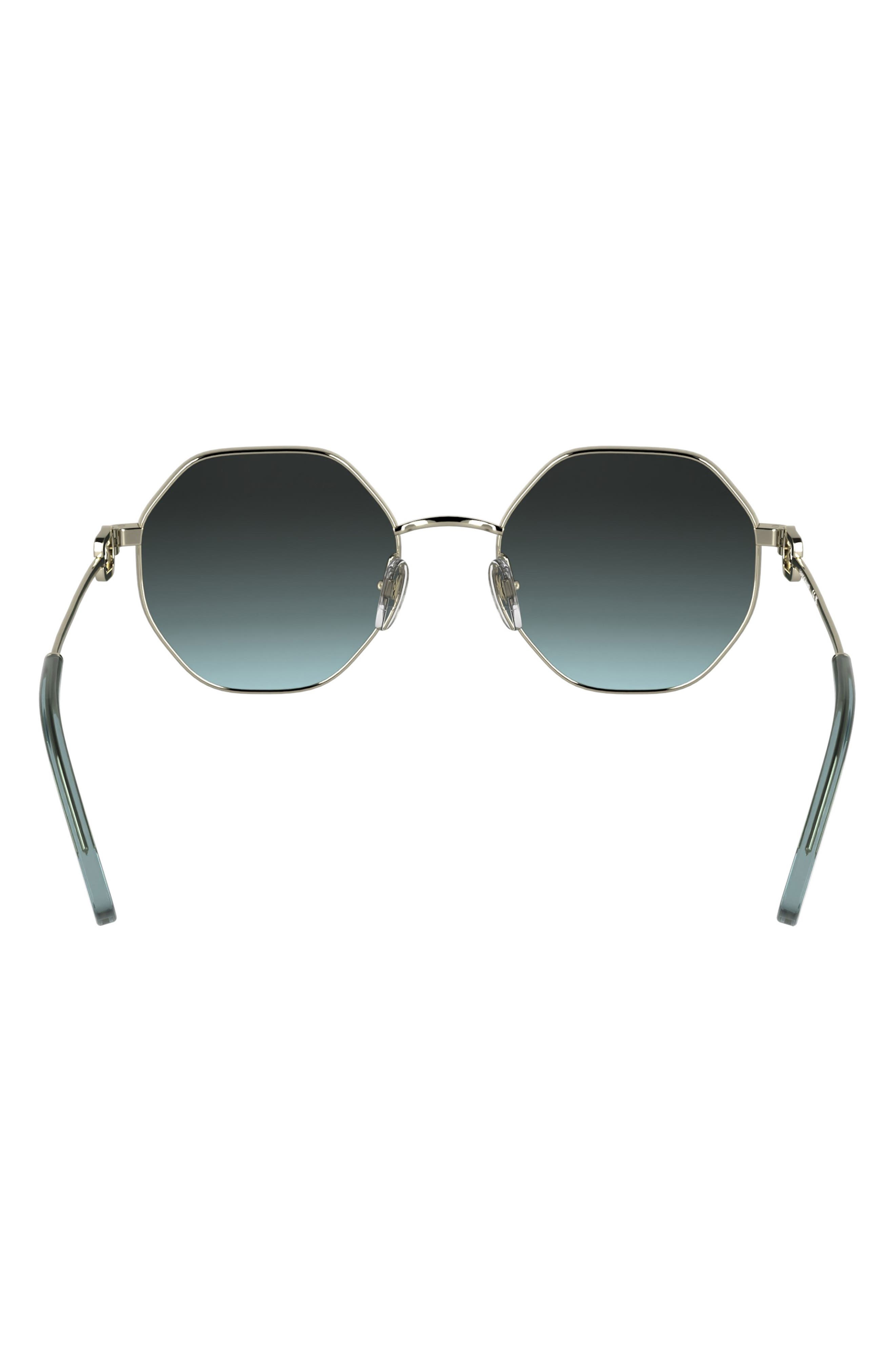 Longchamp Le Foulonné 52mm Gradient Round Sunglasses in Gold/Gradient Blue at Nordstrom - 4