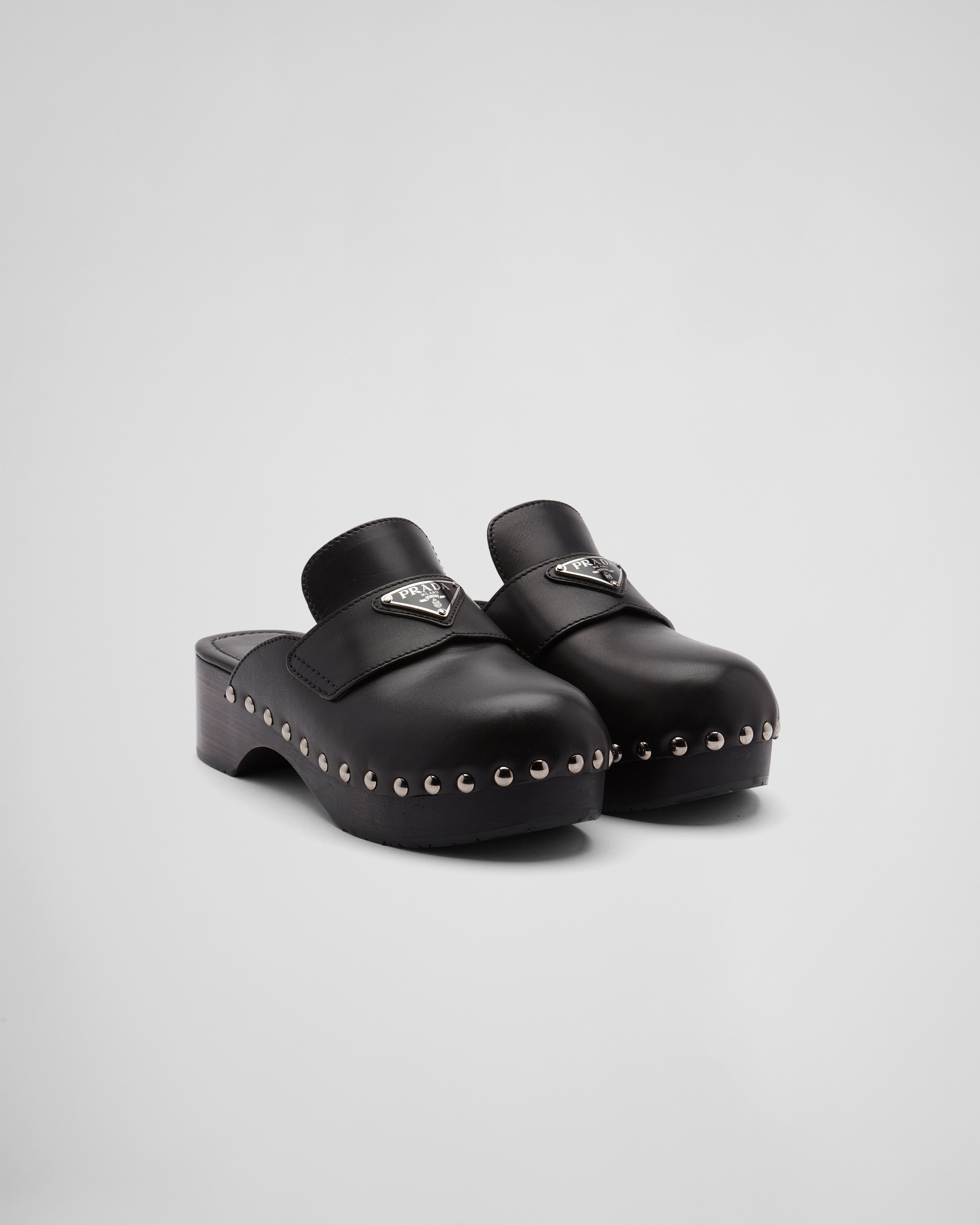 Studded leather clogs - 1