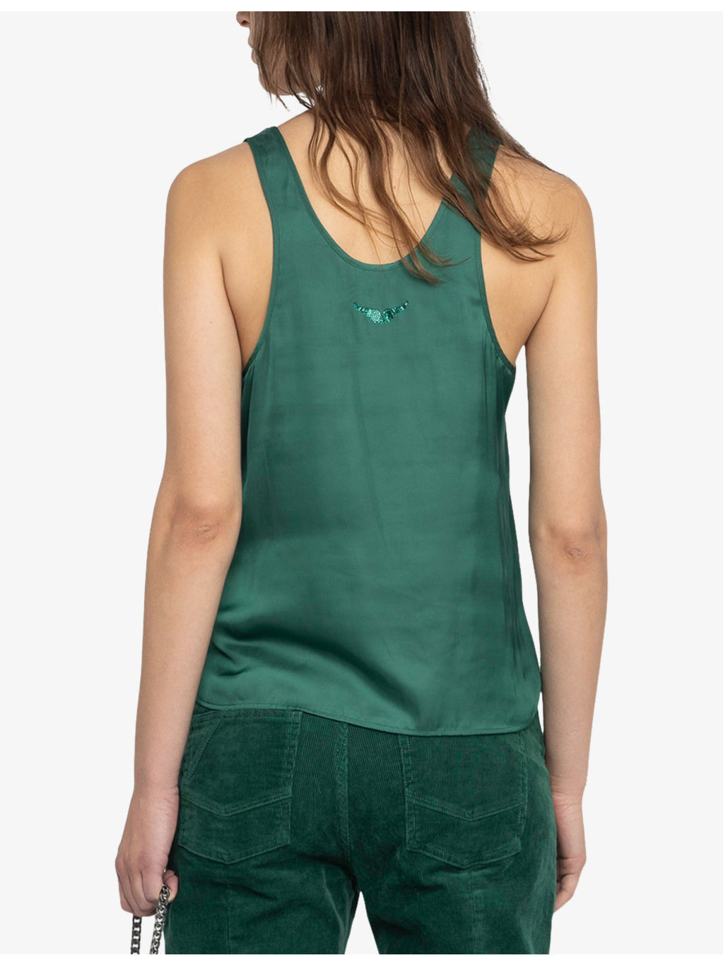 Tarys Scoop-Neck Satin Top - 4