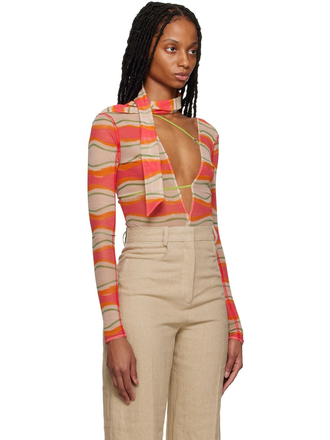 Multicolor Le Raphia 'Le Body Abanaba' Bodysuit - 2