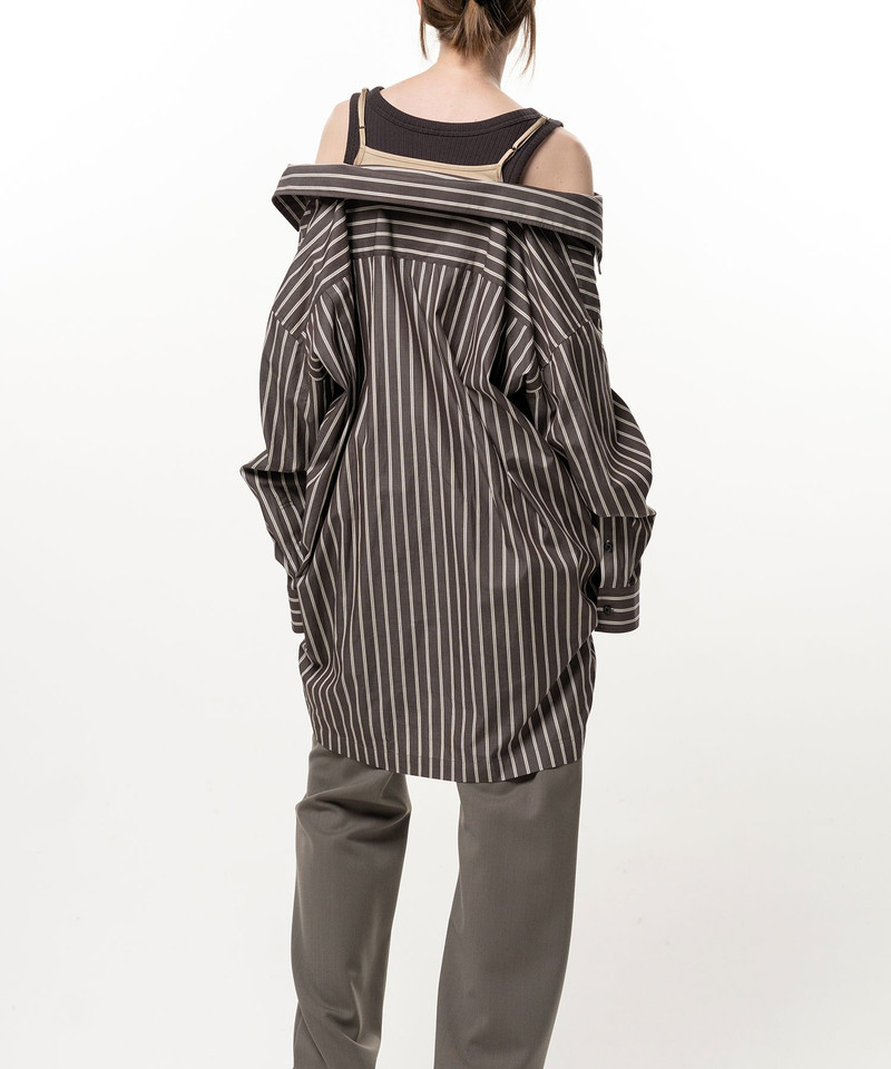 Triple Layered Stripe Shirt Dress 6