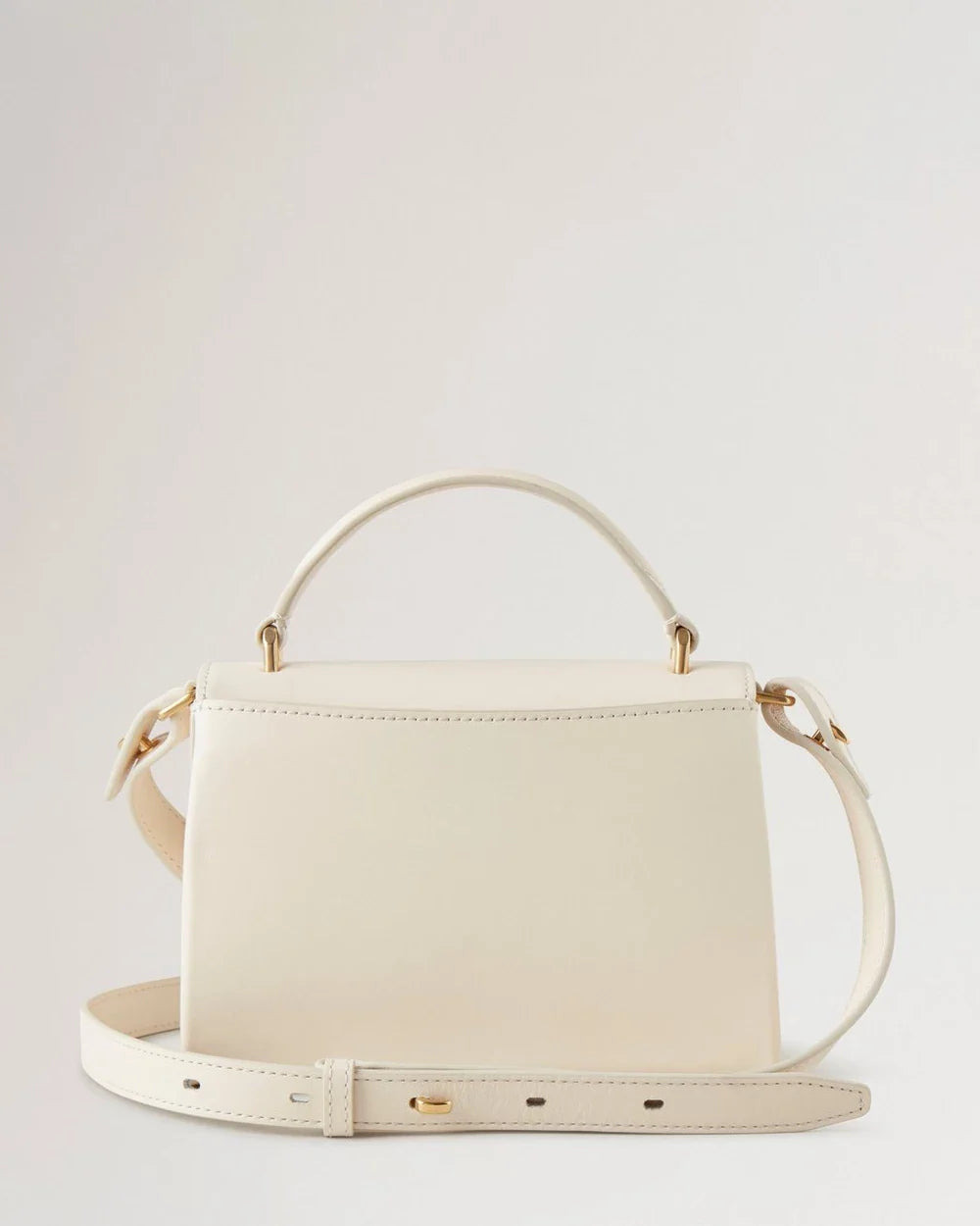 Small Lana Top Handle Eggshell High Gloss Leather - 3