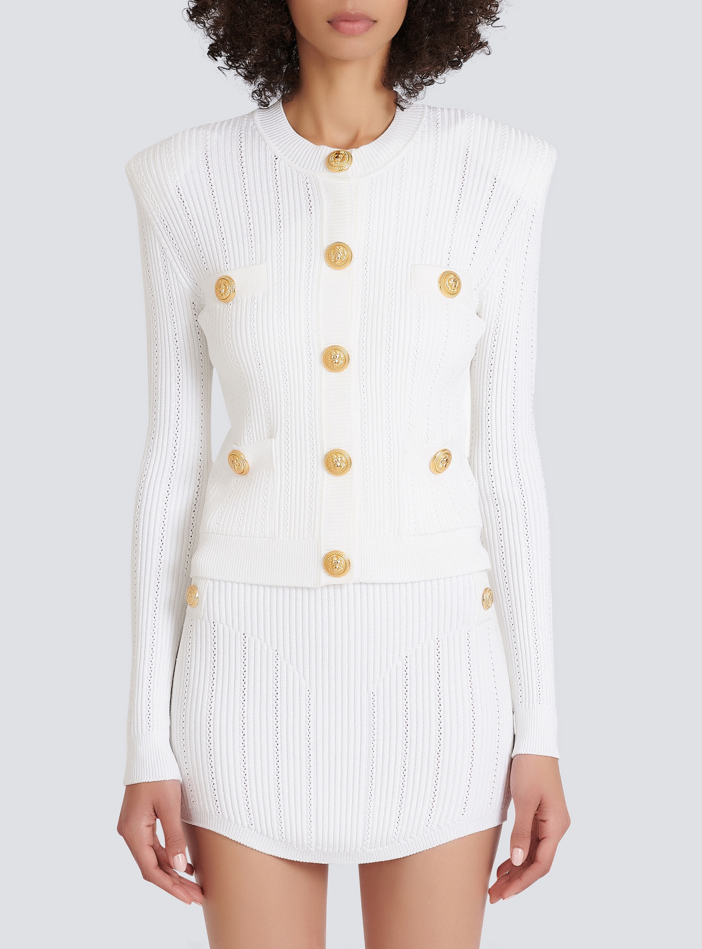 Knit cardigan with gold buttons - 6