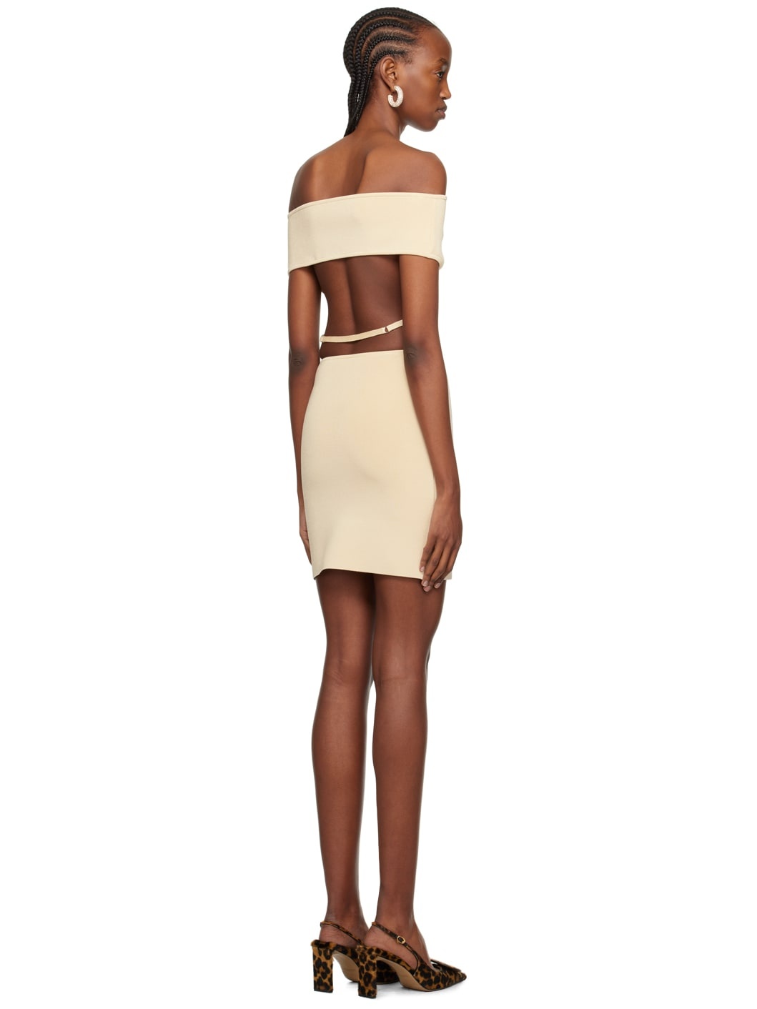Beige Les Sculptures 'La robe Cubista' Minidress - 3