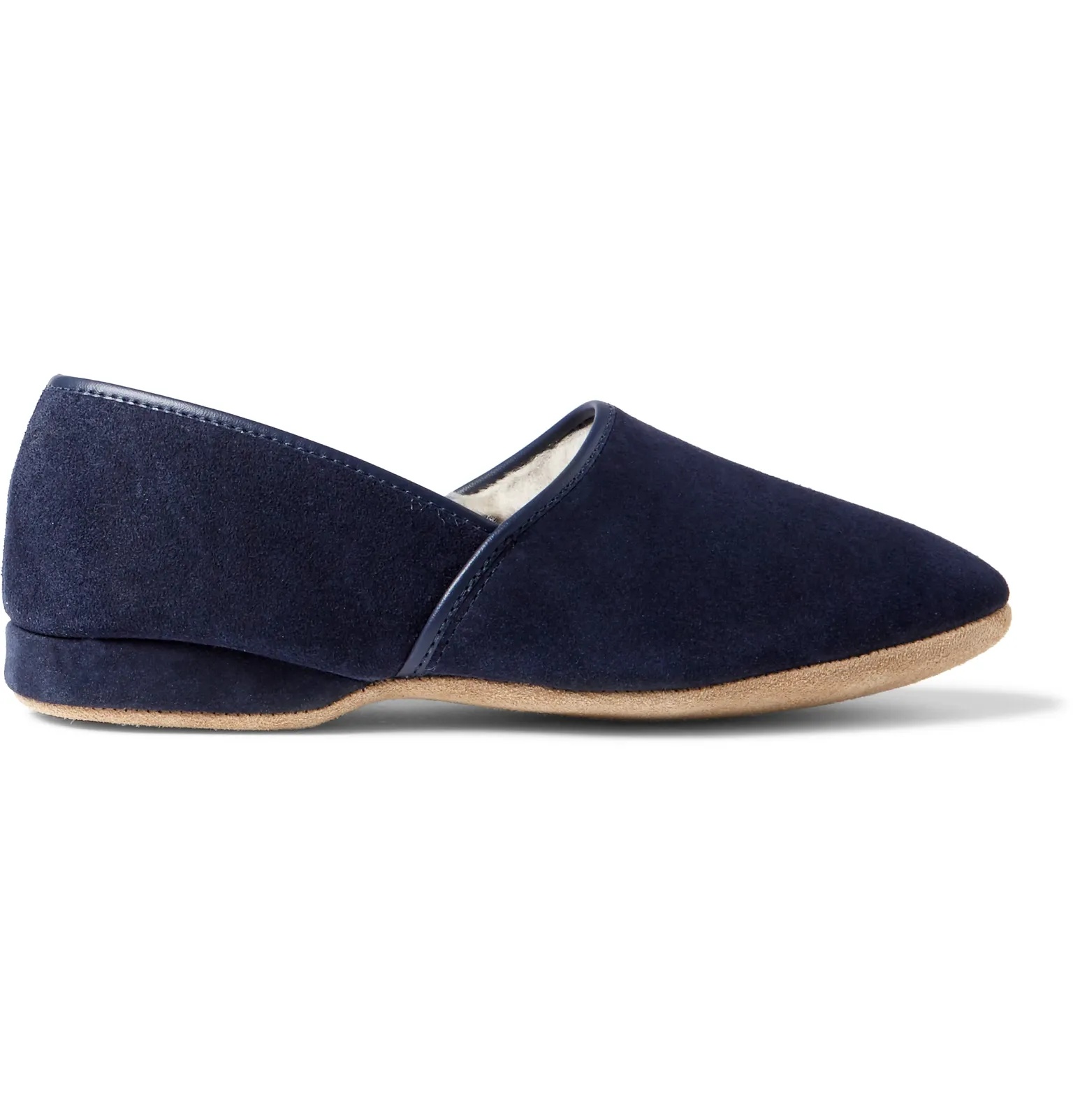 Crawford Shearling-Lined Suede Slippers - 1