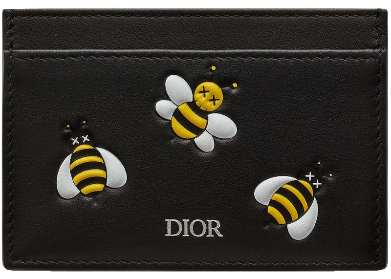 Dior x Kaws Card Holder Yellow Bees Black 1