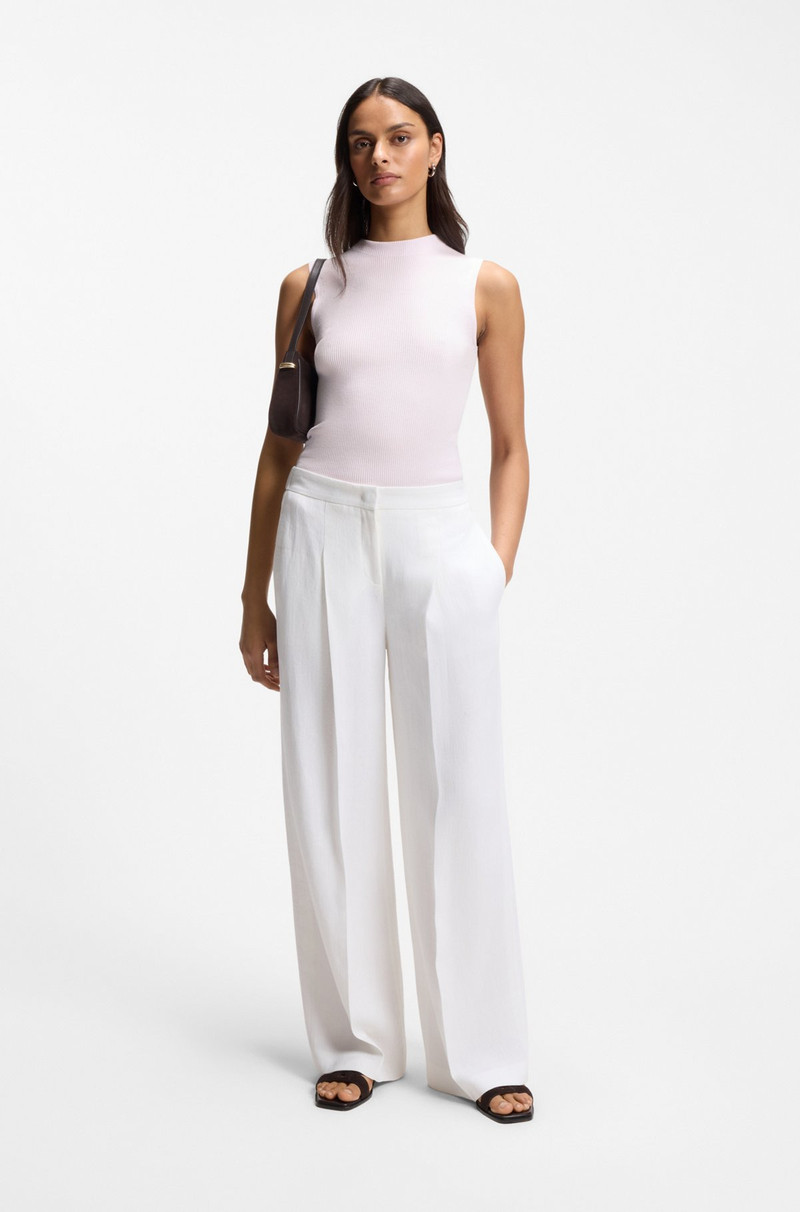 BOSS RIBBED TOP WITH MOCK NECKLINE outlook