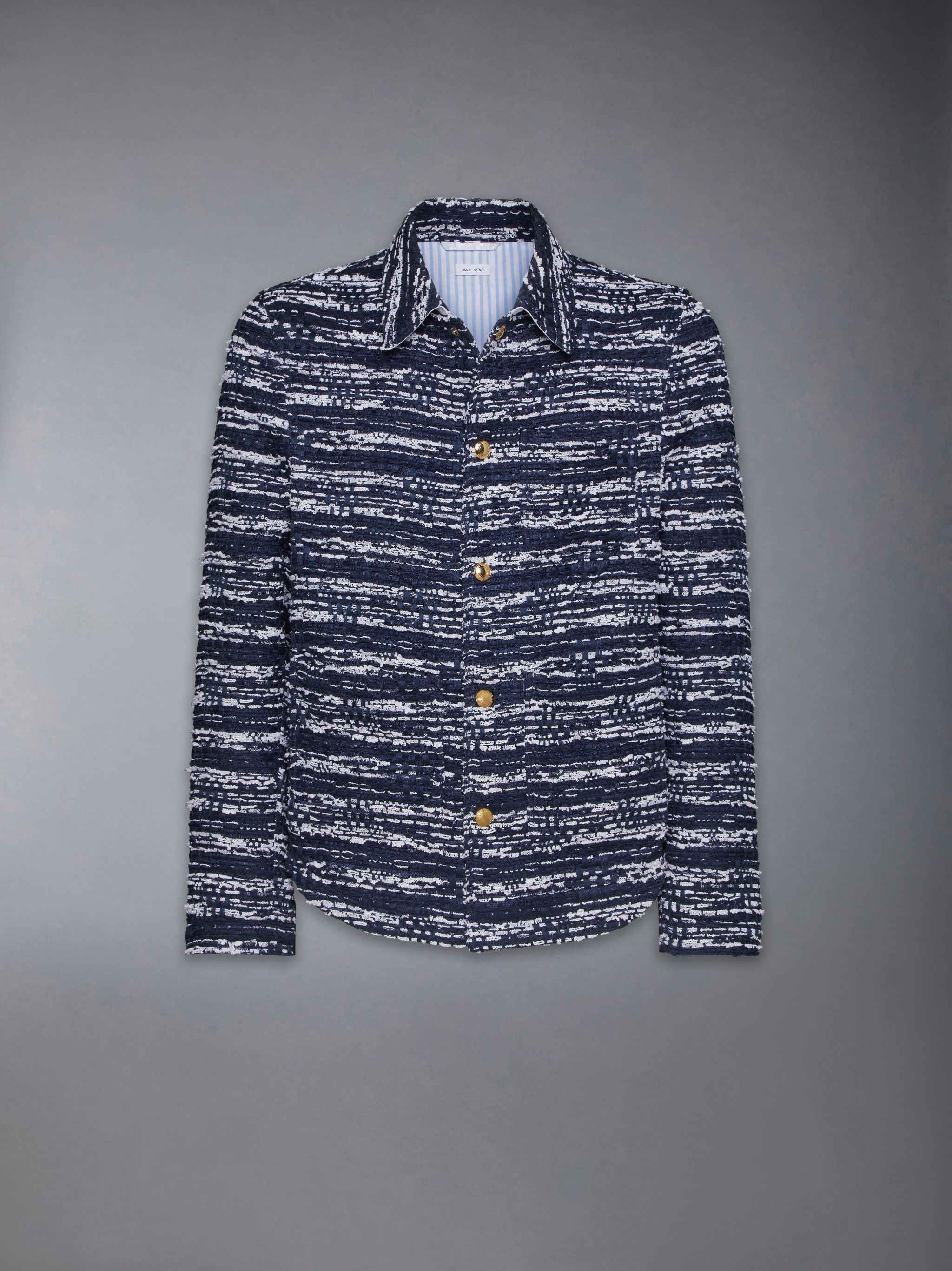 Mélange Tulle Yarn Tweed Utility Jacket - 7