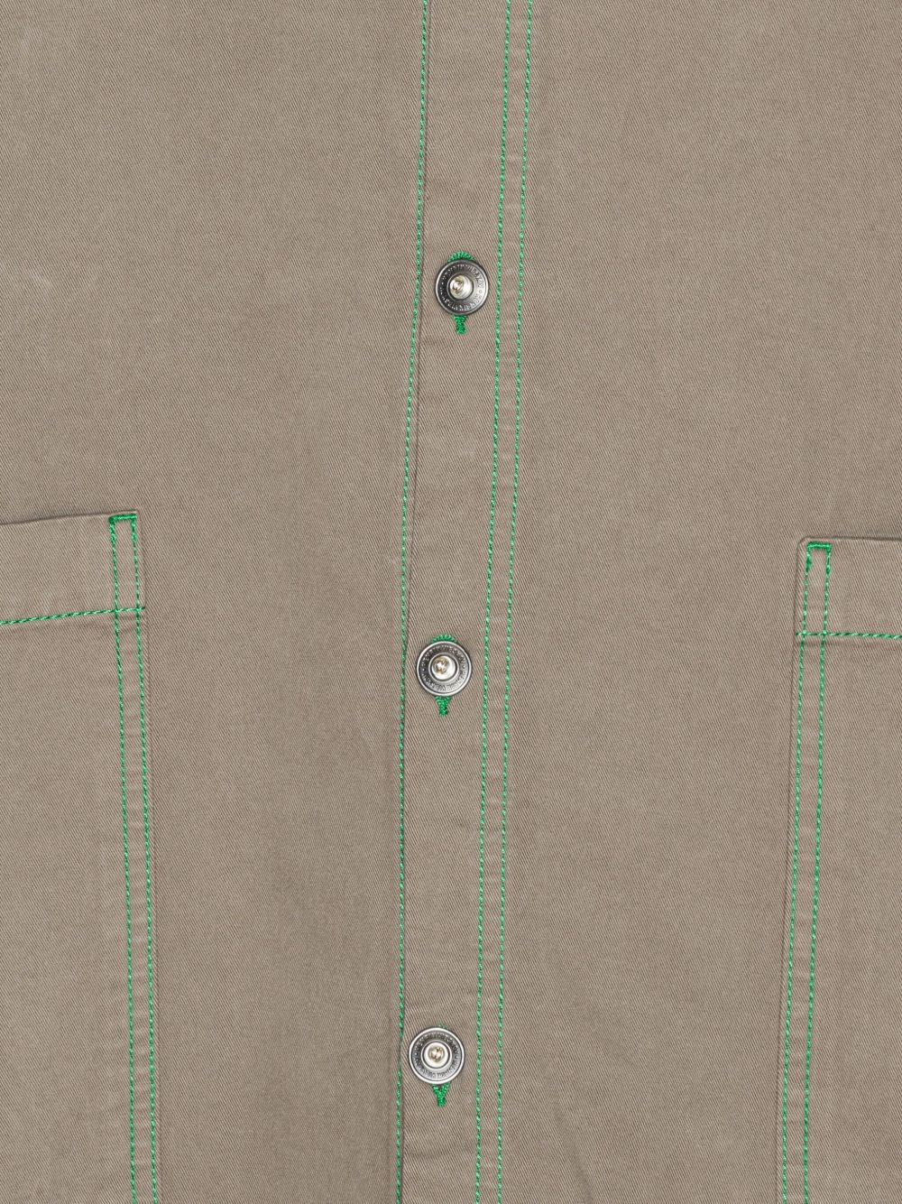 double-pocket contrast-stitching shirt - 3