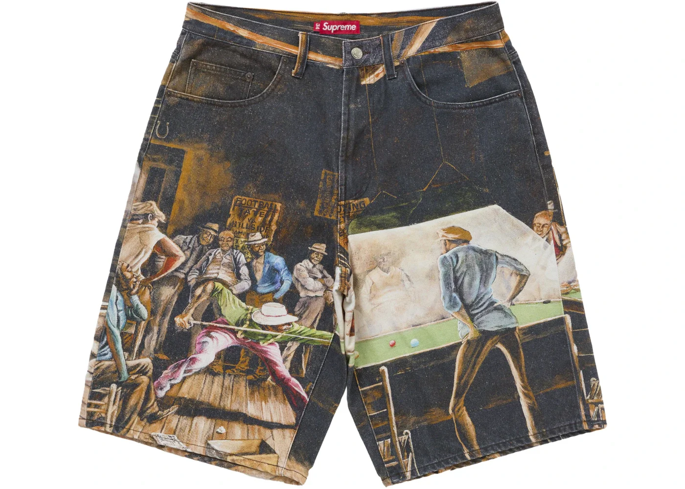 Supreme Ernie Barnes Baggy Denim Short Pool Hall - 1