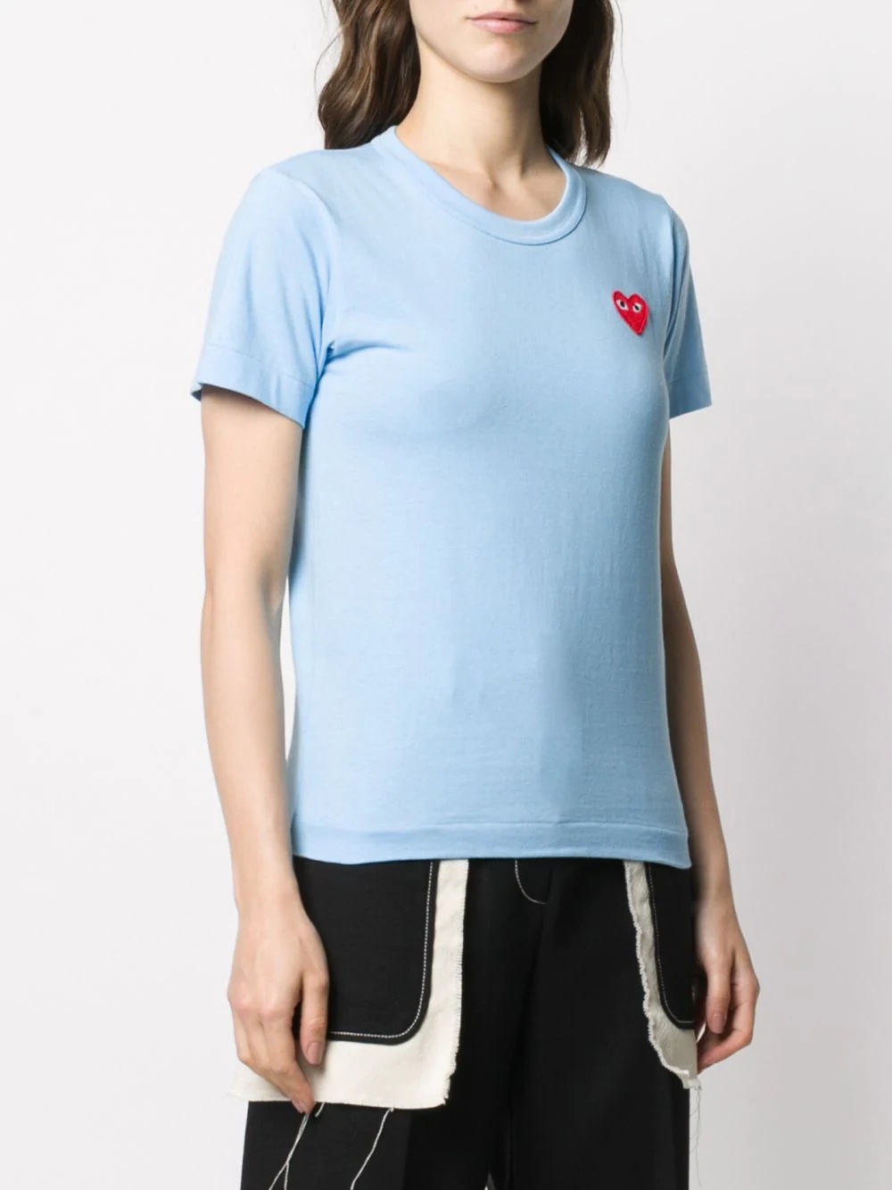 heart logo embroidered T-shirt - 3