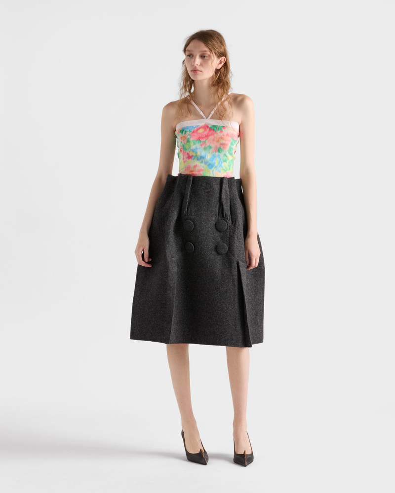 Prada Shetland wool midi skirt outlook