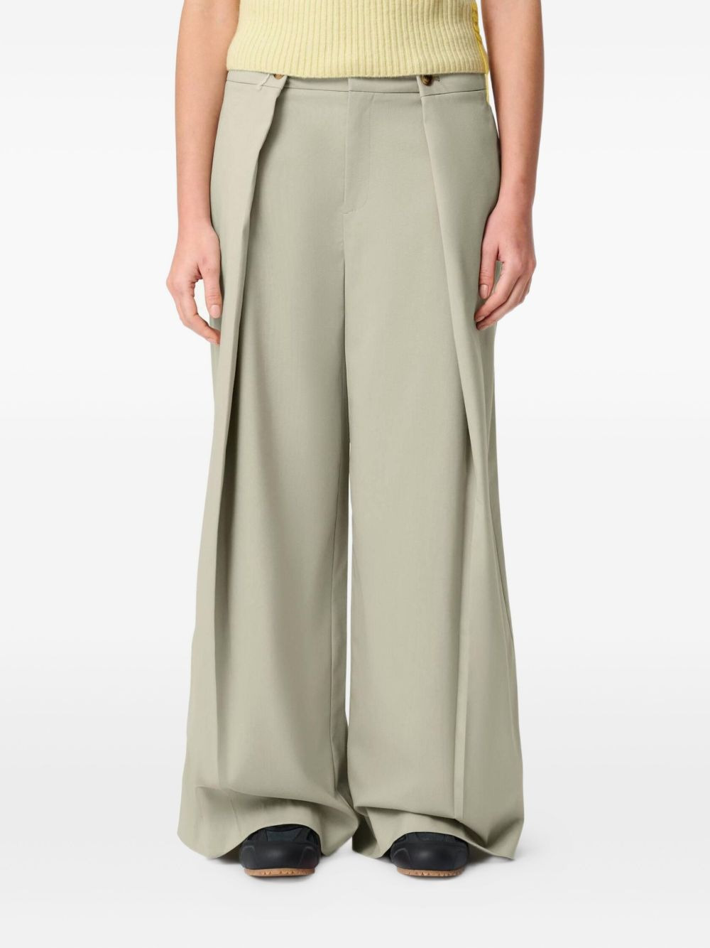 Riley pleated wide-leg trousers - 4