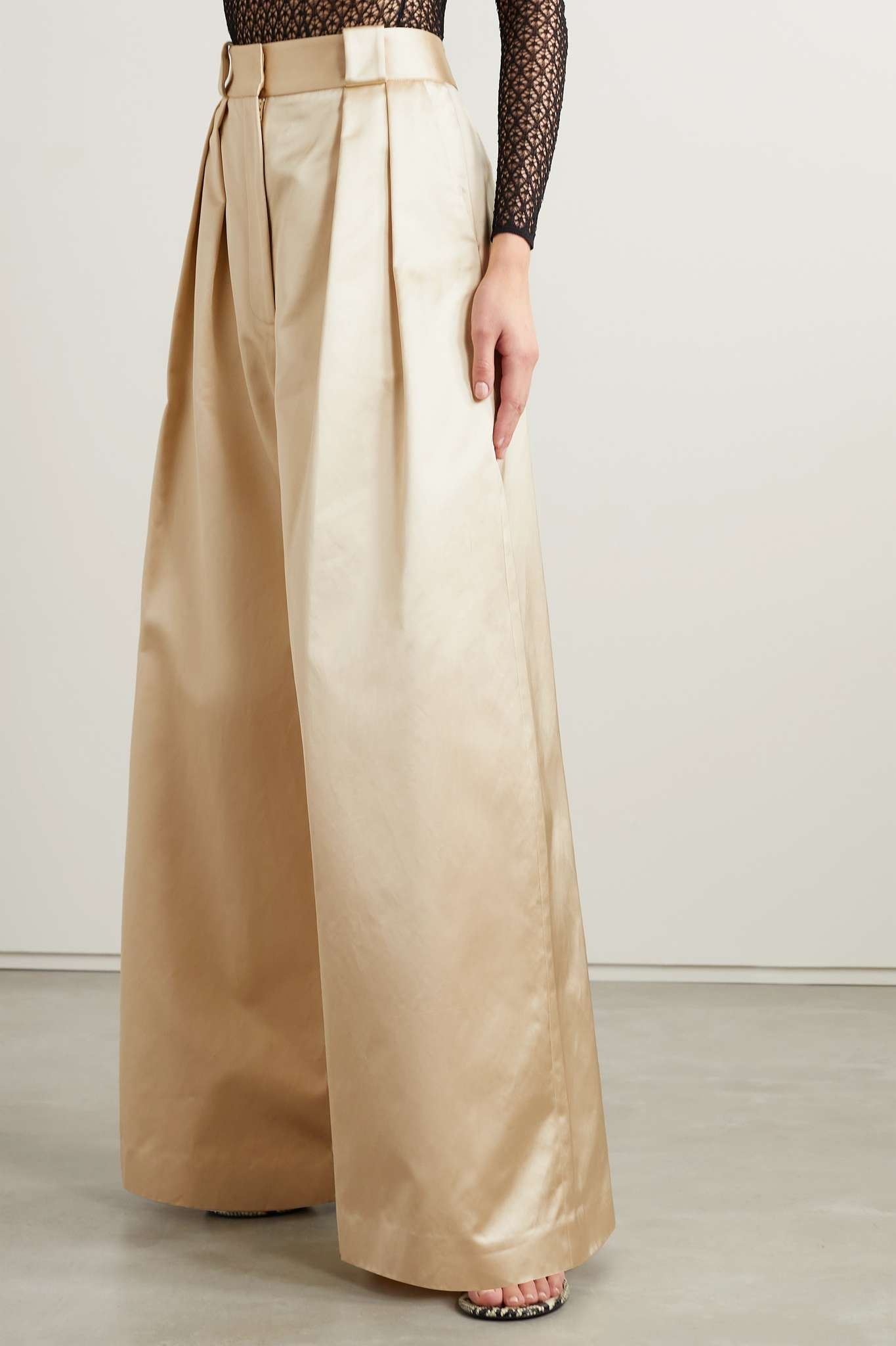 Rico pleated twill wide-leg pants - 3