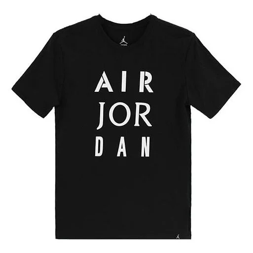 공기 요르단 알파벳 로고 Athleisure 캐주얼 스포츠 짧은 소매 검정 AJ1388-010 - 1