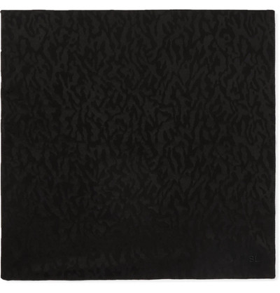 SAINT LAURENT Leopard-Print Silk-Twill Pocket Square outlook