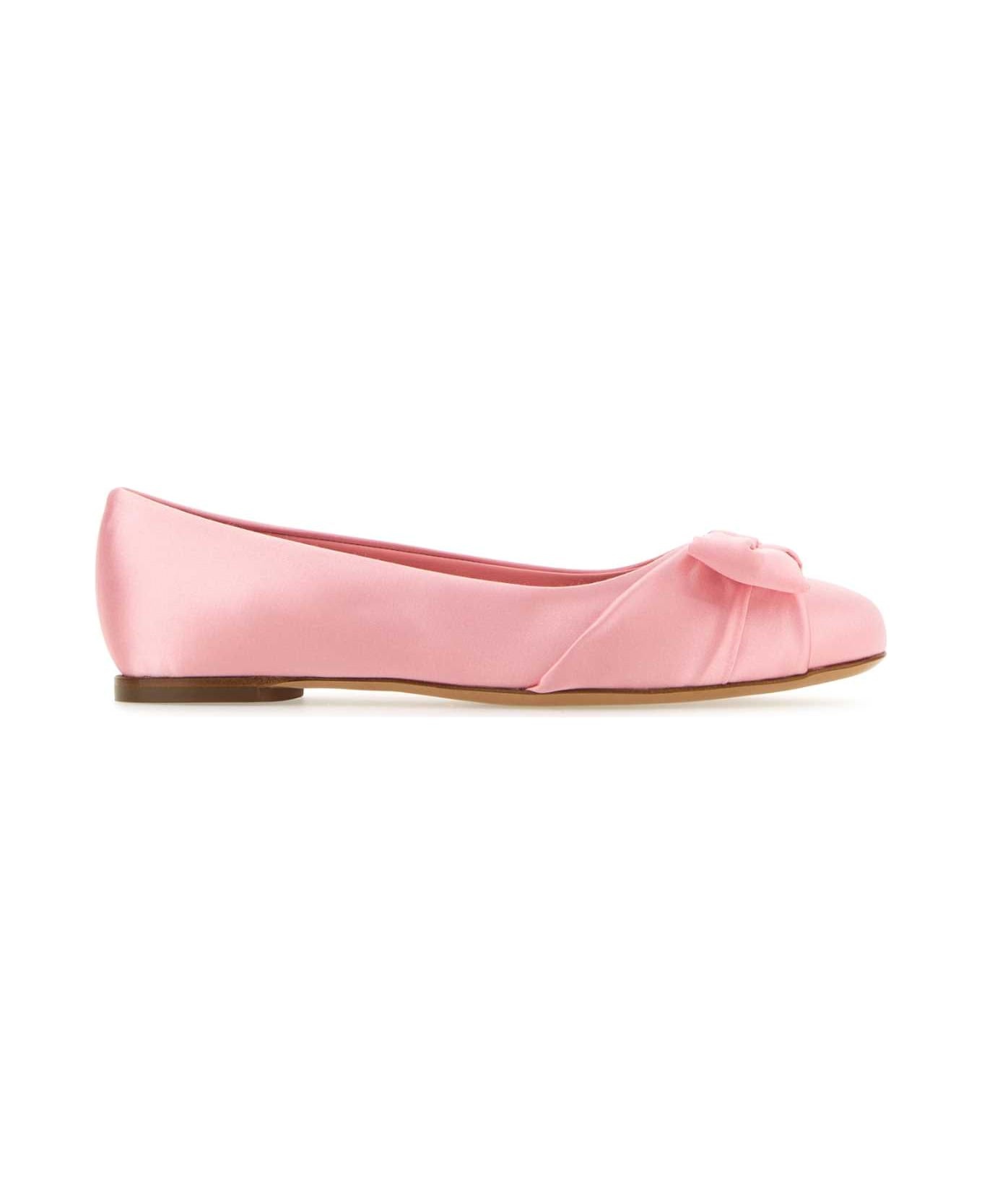 Pink Satin Varina Ballerinas - 1